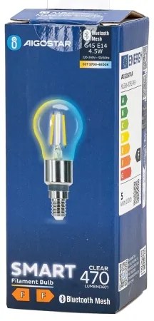 Lampadina LED FILAMENT G45 E14/4,5W/230V 2700-6500K - Aigostar