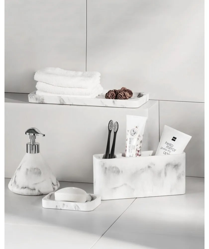 Organizzatore per spazzolini da denti bianco e grigio Desio - Wenko