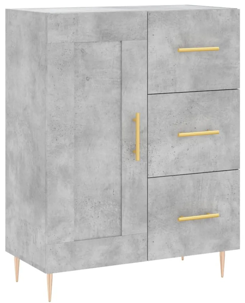 Credenza Grigio Cemento 69,5x34x180 cm in Legno Multistrato