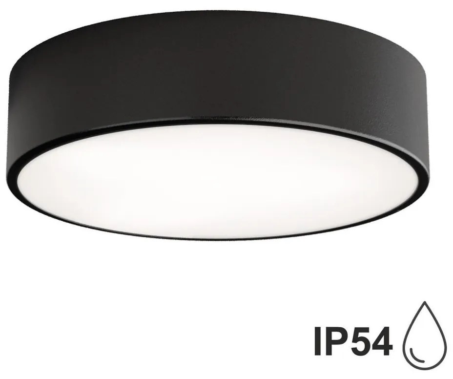 Plafoniera bagno CLEO 2xE27/24W/230V d. 30 cm neroIP54