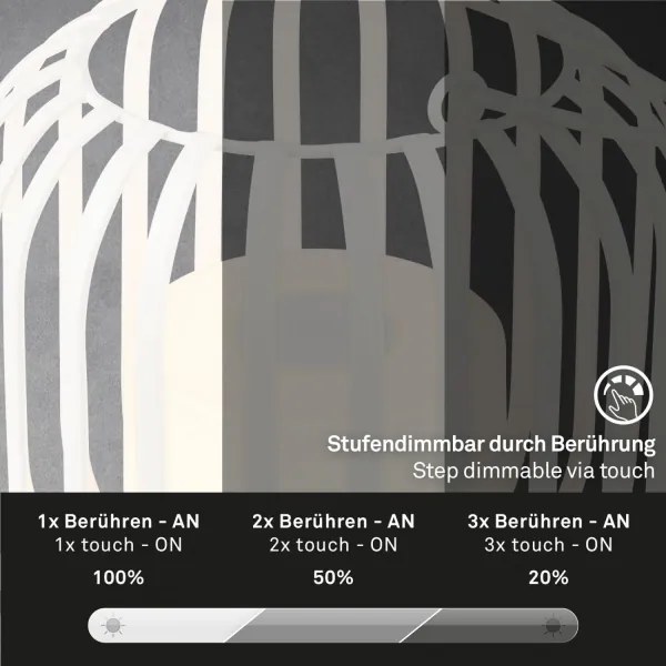 Brilo - LED Lampada da tavolo ricaricabile dimmerabile LED/2W/5V IP44 bianco
