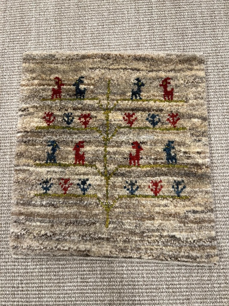 Gabbeh Tappeto 40 x 40 Beige (Iran) Annodato A Mano