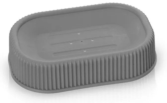 Porta sapone da appoggio grigio in plastica Ring