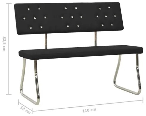 Panca 110 cm Nera in Similpelle