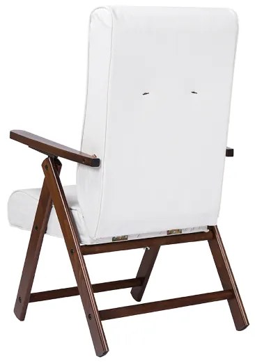Poltrona reclinabile in ecopelle Bianco e legno faggio - Molisana