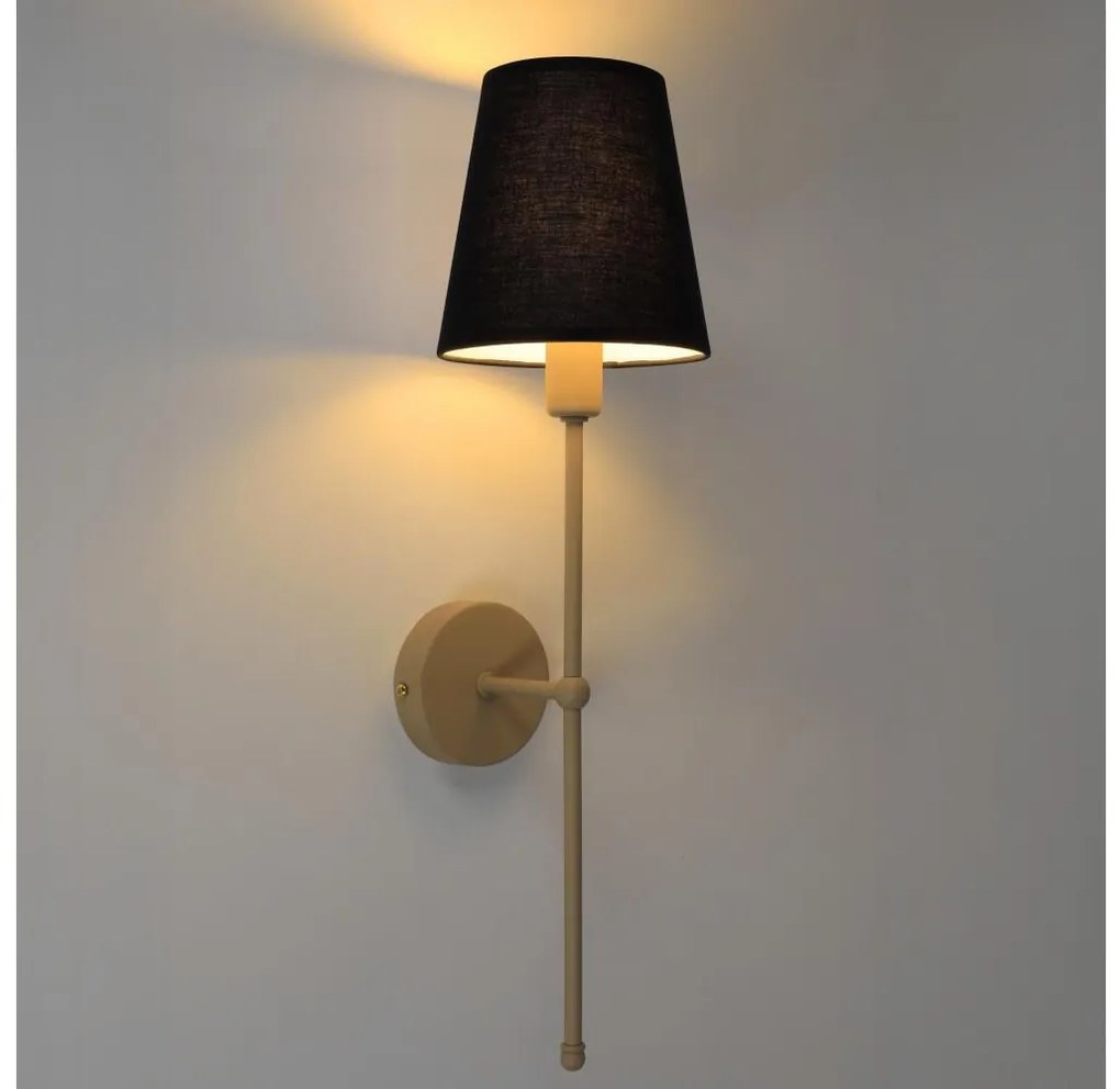 Lampada da parete MADELA 1xE14/40W/230V nera/beige