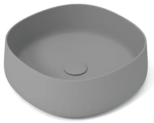 Lavabo da appoggio PADDLE OLYMPIA CERAMICA quadrato in ceramica L 42 x H 42 x P 40 cm grigio