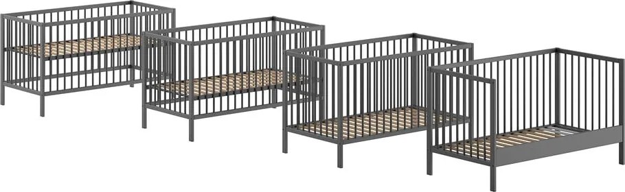 Lettino color antracite in pino massiccio 70x140 cm DINO – Vipack