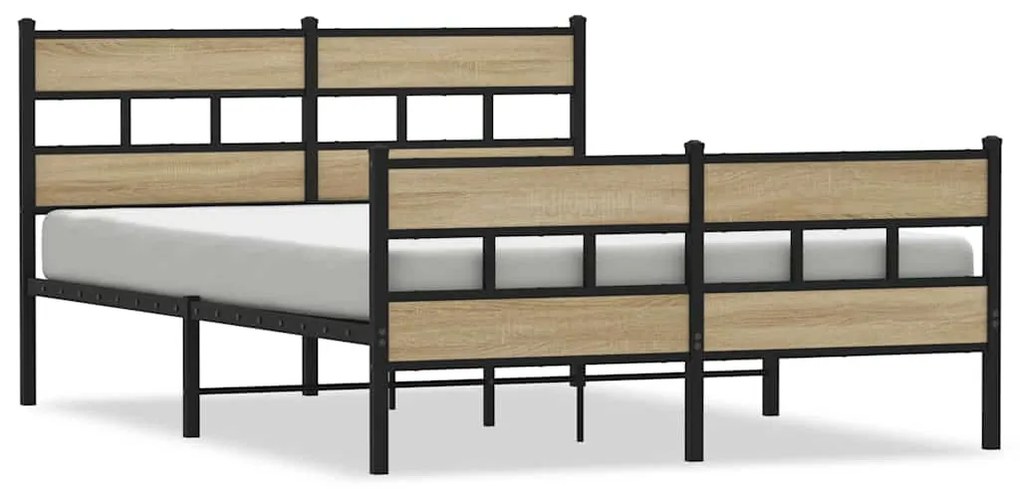 Giroletto senza materaso in metallo rovere sonoma 140x190 cm