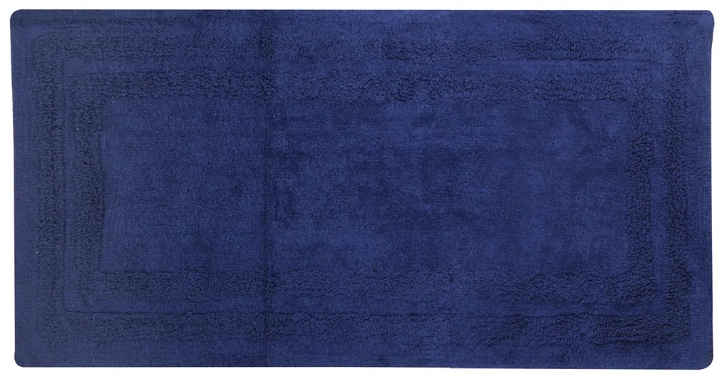 Tappeto bagno 60x110 cm cotone blu
