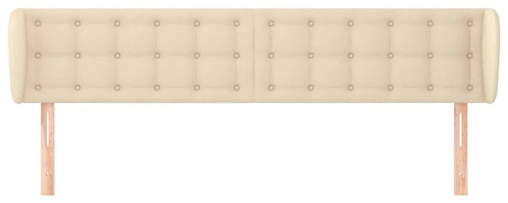 Testiera ad orecchio crema 183x23x78/88 cm in tessuto