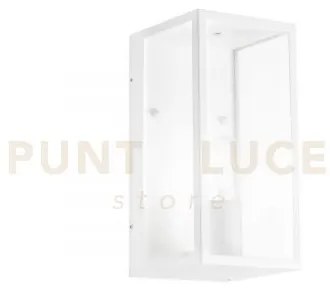 Applique mirage bianca 1 luce attacco e27 13x13x23cm in metallo e v...