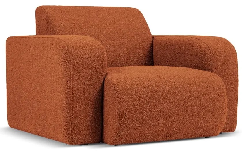 Poltrona marrone in tessuto bouclé Molino - Micadoni Home