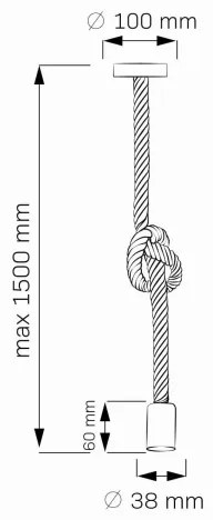 Lampadario LED a sospensione con filo ROPE 1xE27/8W/230V