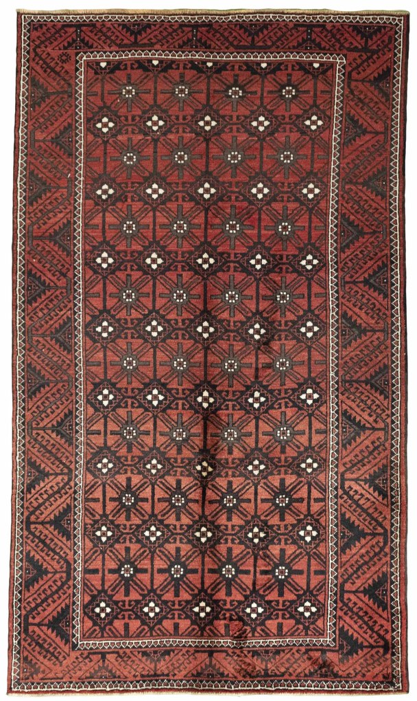 Turkmen Tappeto 290 x 170 Rosso (Iran) Annodato A Mano