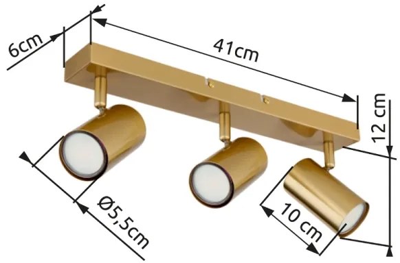 Globo 57911-3GO - Faretto ROBBY 3xGU10/35W/230V oro