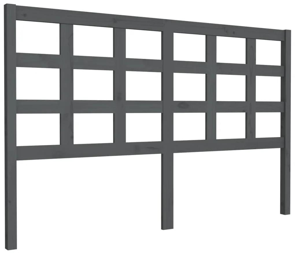 Testiera letto grigia 156x4x100 cm in legno massello di pino