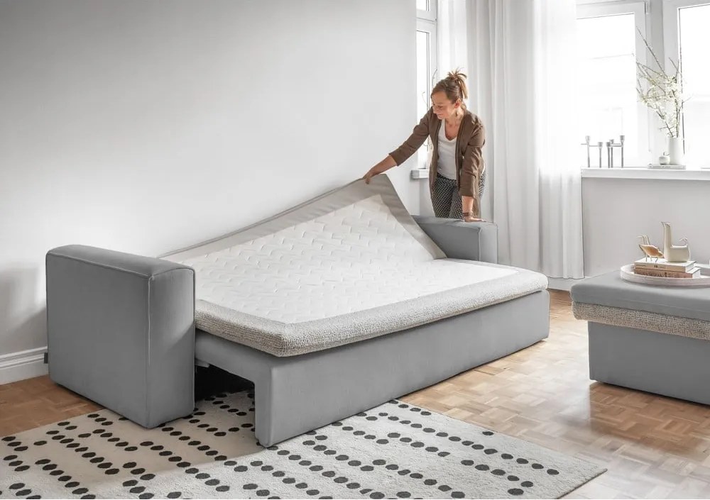 Divano in grigio chiaro allungabile 237 cm Wilson – Miuform