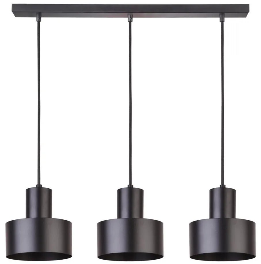 Lampadario su filo RIF 3xE27/60W/230V nero