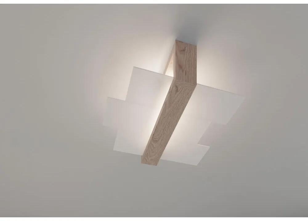 Plafoniera FENIKS 2 Natural Wood e vetro da soffitto e parete Colore del corpo Legno