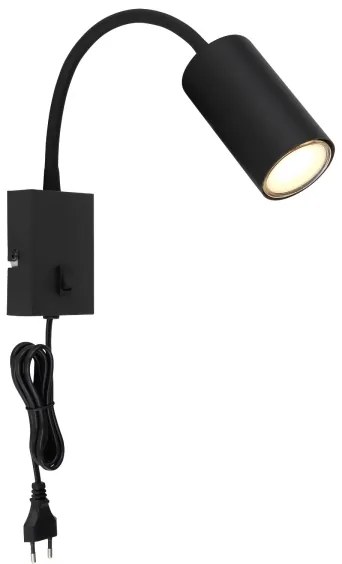 Globo 57911WB - Lampada flessibile da muro ROBBY 1xGU10/25W/230V nero