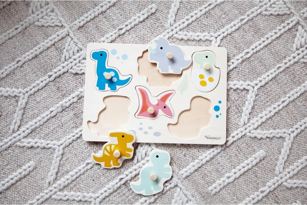 Puzzle in legno (6 pezzi) Dinosaurs - Kindsgut