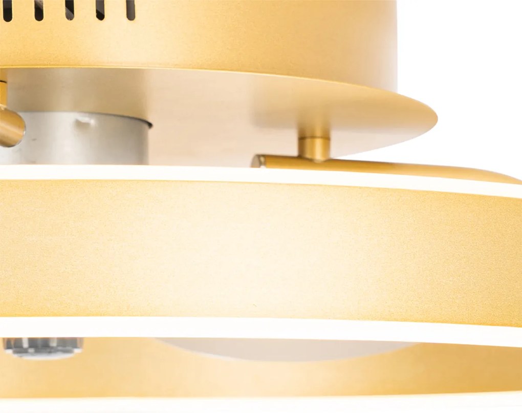 Ventilatore da soffitto ottone 50 cm con LED dimmerabile con telecomando - Maddy