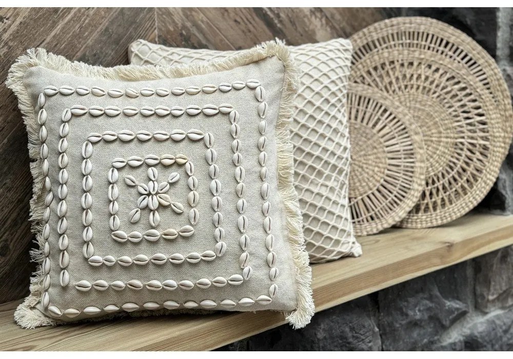Federa decorativa in cotone 43x43 cm Seashells – Mioli Decor