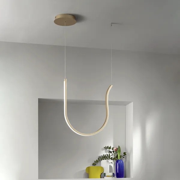 Lampada a sospensione ARQUA LED in metallo verniciato 52 cm ORO