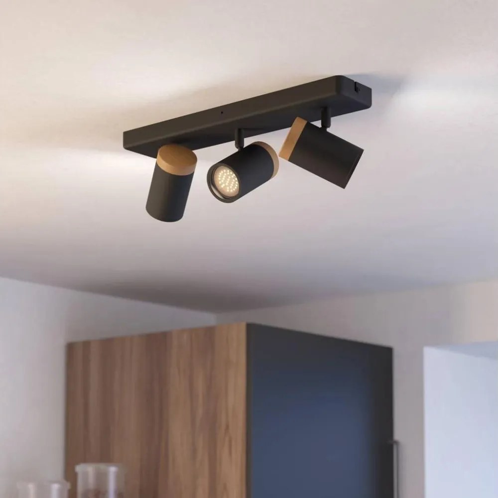 Eglo 300002 - Faretto da bagno CONSUMA 3xGU10/3W/230V IP44 nero/beige