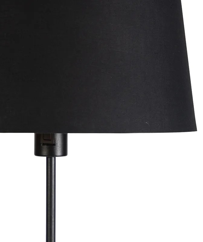 Lampada da terra nera con paralume nero 35 cm regolabile - Parte