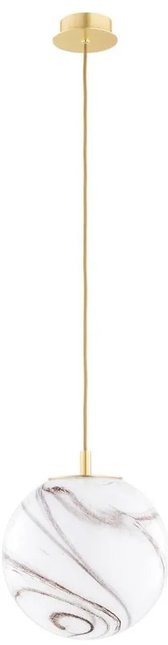 Argon 8447 - Lampadario a sospensione con filo ALMIROS 1xE27/15W/230V diametro 25 cm alabastro oro