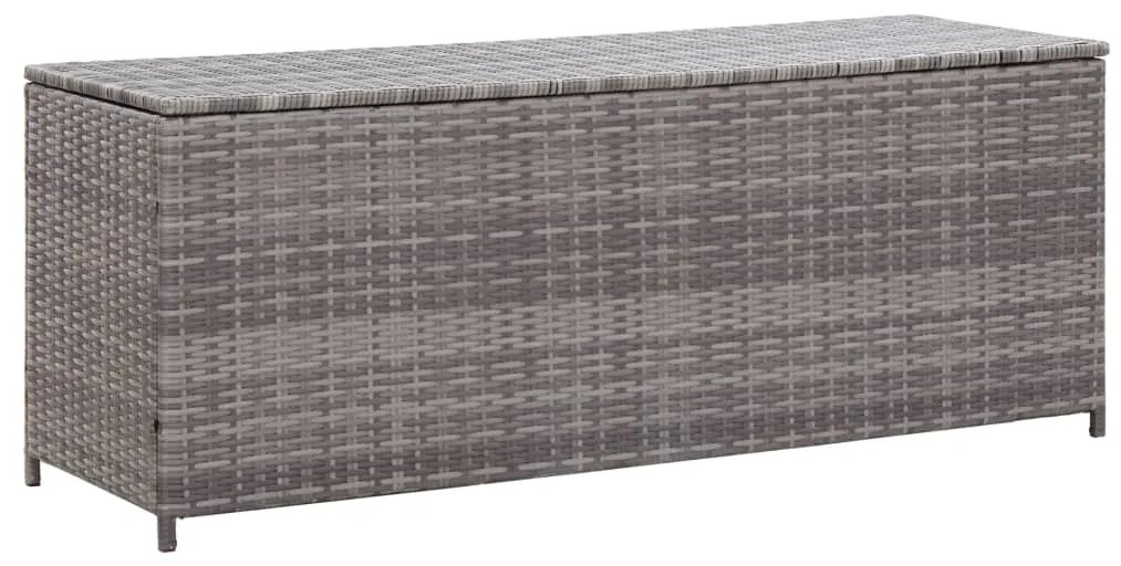 Baule Da Giardino Grigio 150x50x60 Cm İn Polyrattan /
