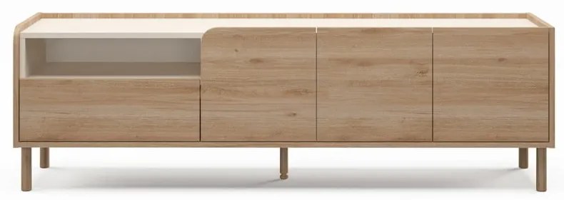 Mobile TV di colore naturale con effetto rovere 180x55,5x44 cm Monza – Marckeric