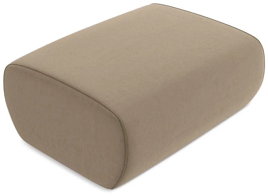 Poggiapiedi marrone chiaro con rivestimento in velluto Kapua – Makamii