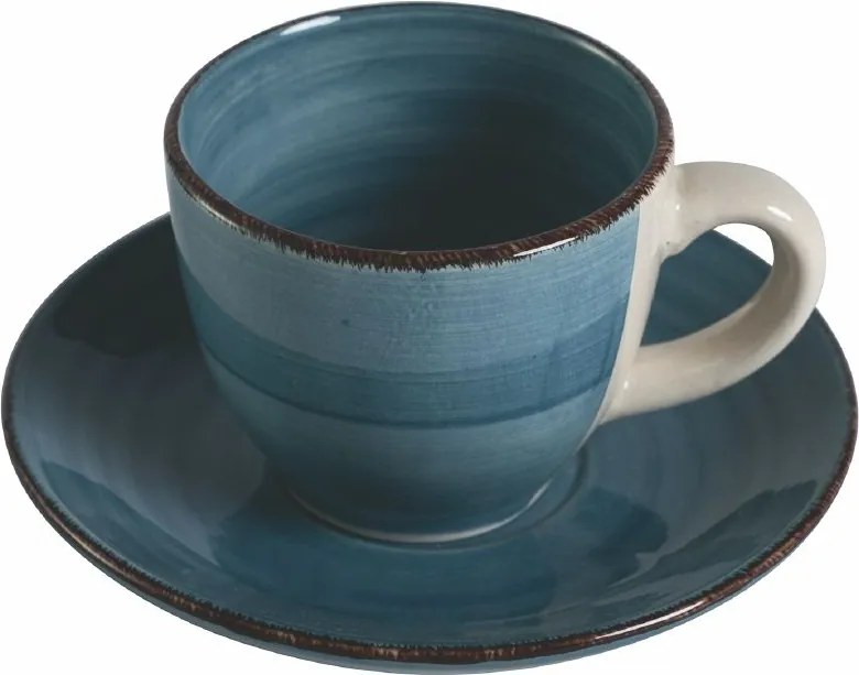 Set 6 Tazzine da Caffè con Piattino Ø6,8x5,6 cm in Gres VdE Tivoli 1996 Baita Acqua...