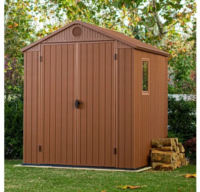 Casetta Da Giardino In Resina 190x183x221H Cm Darwin 6x6 Marrone Keter