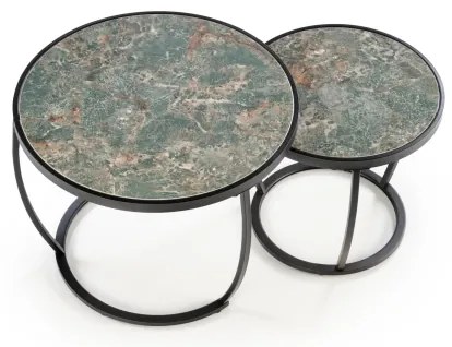 Set di 2 tavolini da salotto AURORO verde/antracite