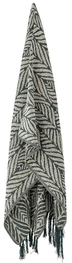 Coperta verde e beige in cotone riciclato 130x160 cm Ugento – Bloomingville