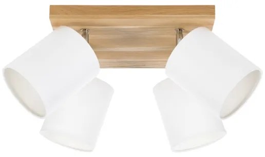 Spot-Light DO56844474 - Faretto da binario APRILLIA 4xE27/25W/230V quercia/bianco