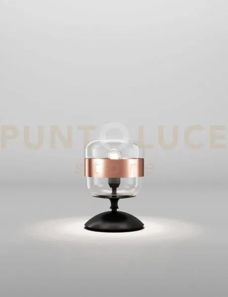Futura lampada da tavolo p cristallo rame montatura nero opaco 1 lu...