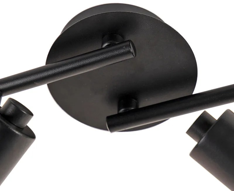 Faretto moderno nero con oro 4 luci - Magno