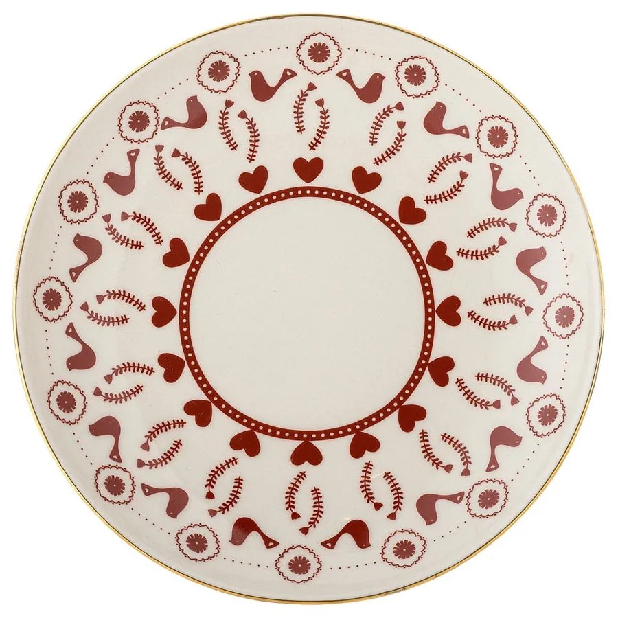 Piatto da dolce color crema in gres a tema natalizio ø 16 cm Jolly – Bloomingville