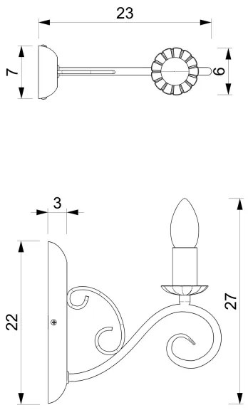 Applique MAURO 1xE14/60W/230V