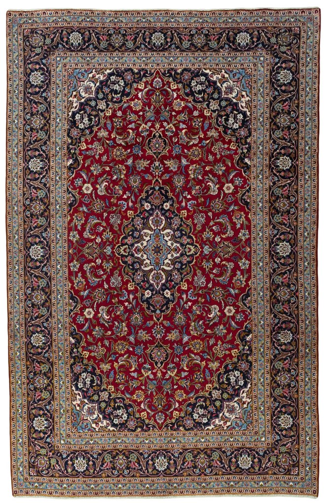 Kashan Tappeto persiano 390x250 Rosso (Iran) Annodato A Mano