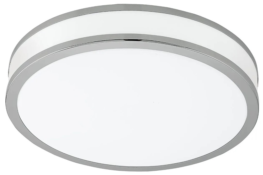 Plafoniera Moderna Palermo 2 Acciaio Bianco Luce Led Integrato 15,6W