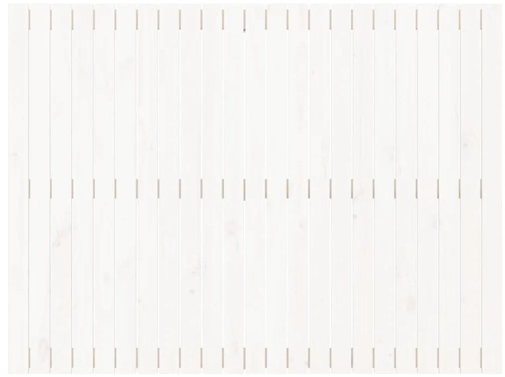 Testiera da parete bianca 146,5x3x110 cm legno massello di pino