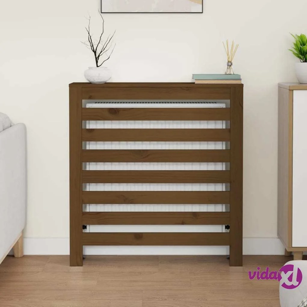 vidaXL Copertura Termosifone Miele 79,5x19x84 cm Legno Massello Pino