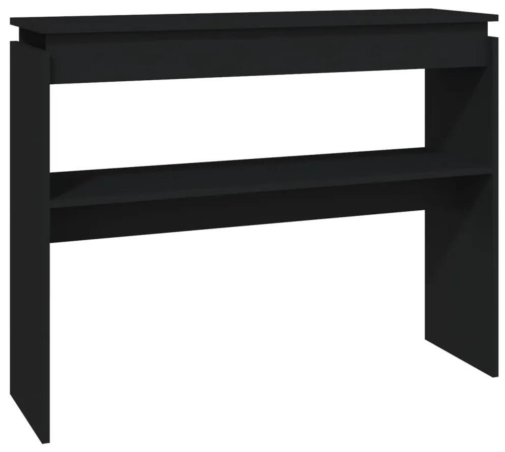 Tavolino Consolle Nero 102x30x80 cm in Legno Multistrato