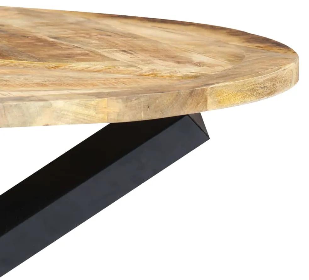 Tavolo da Pranzo Rotondo 120x76cm in Legno Massello di Mango